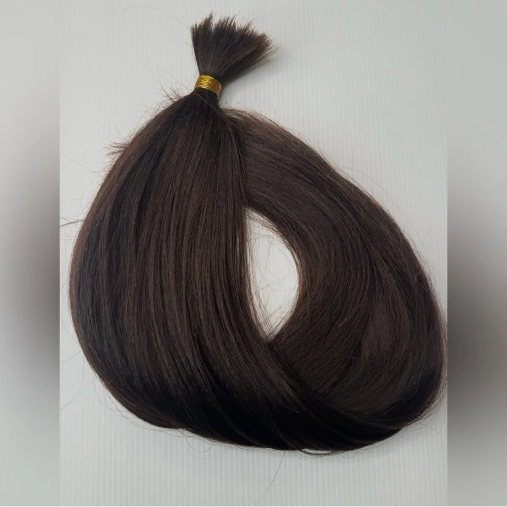 24” Yaki Straight 100% Human Hair | Color #4 Medium - Dark Brown